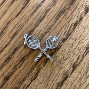 Tiffany & Co Silver Tennis Racket Ball Pendant